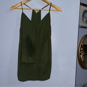 Lily White Olive Green V-Neck Top